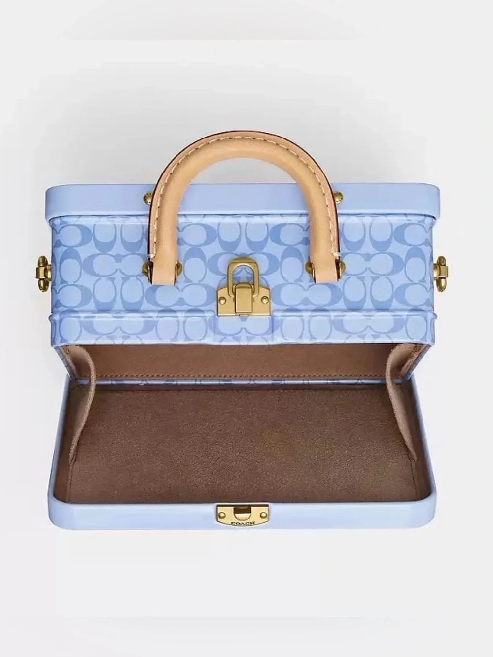 Coach X Brain Dead Souvenir Box Bag B4/Purple Multi Tin & Vachetta Leather NWT